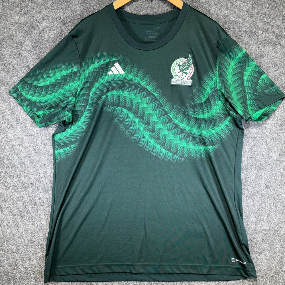 Adidas FMF Mexico Pre-Match Jersey Mens 2XL Green AEROREADY Slim Soccer Futbol